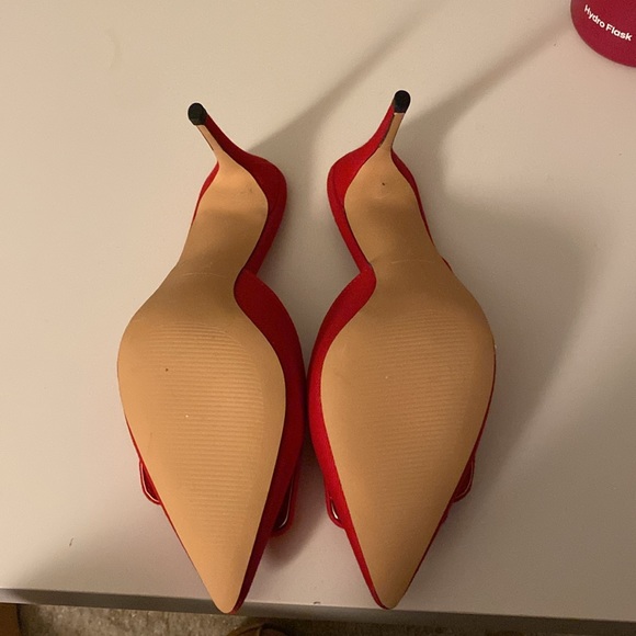 NWOT red buckle backless pumps (Manolo Blahnik look a likes) - Picture 2 of 3